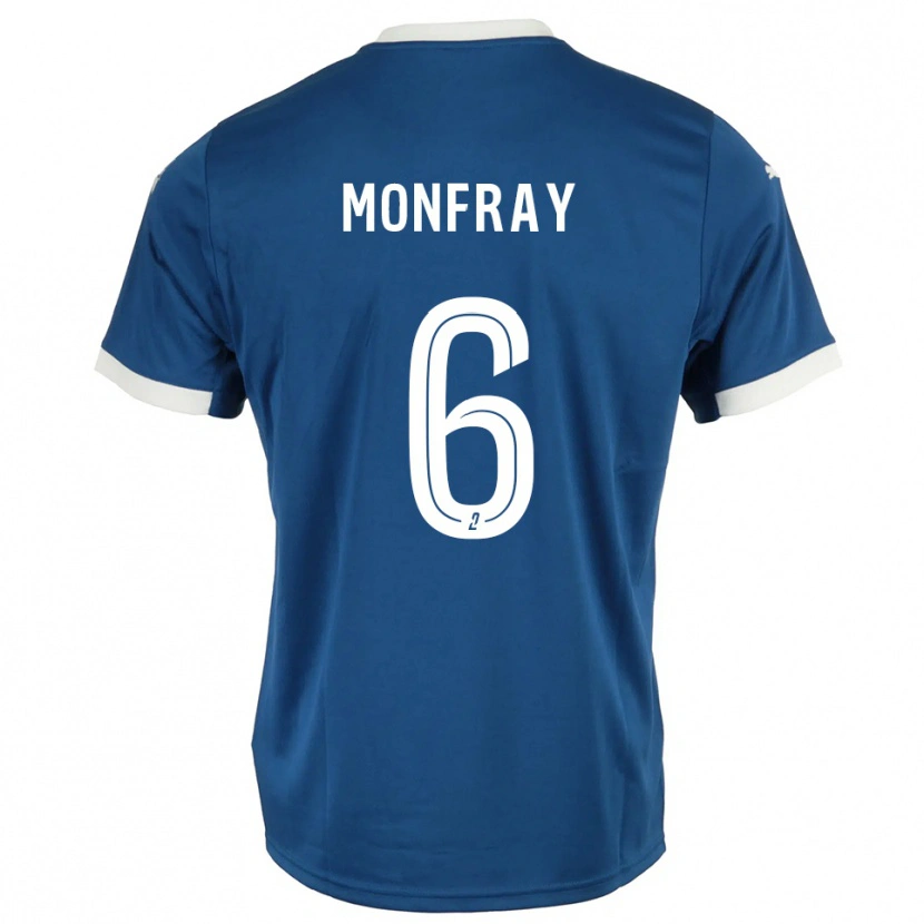 Danxen Bambino Maglia Adrien Monfray #6 Blu Bianco Kit Gara Home 2025/26 Maglietta