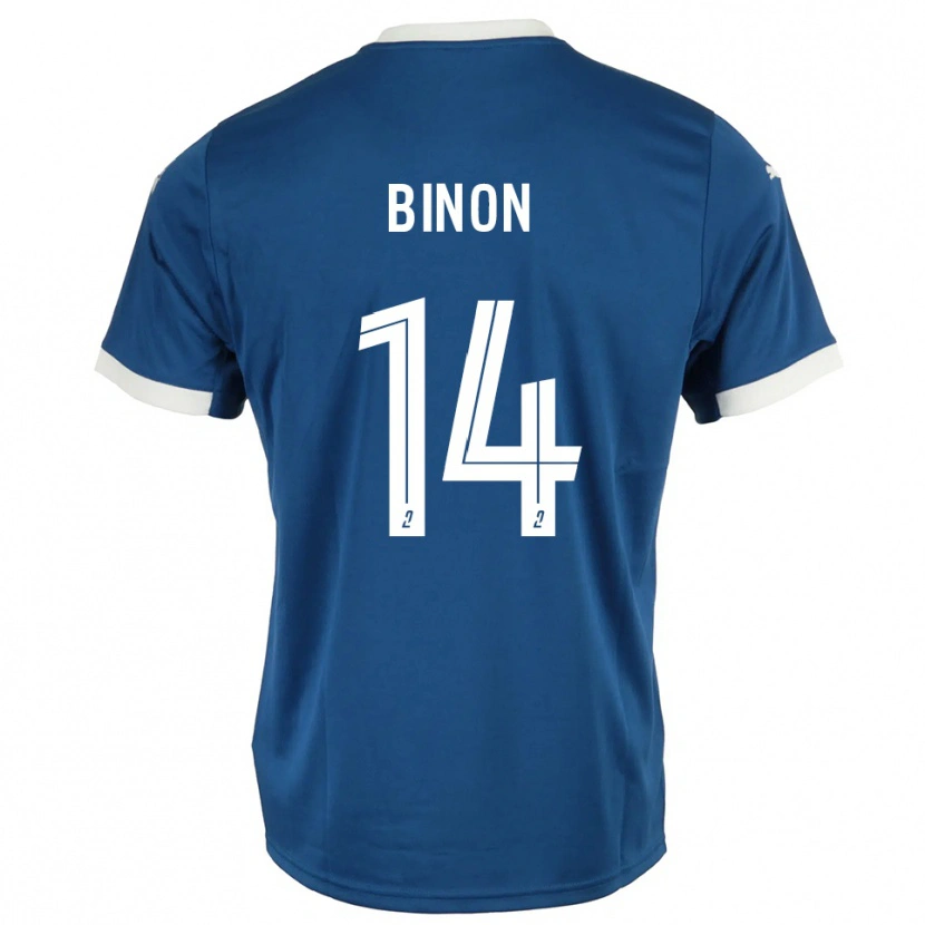 Danxen Bambino Maglia Théo Binon #14 Blu Bianco Kit Gara Home 2025/26 Maglietta