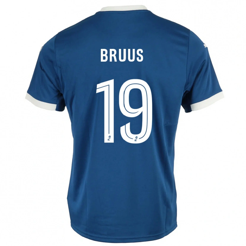 Danxen Bambino Maglia Andreas Bruus #19 Blu Bianco Kit Gara Home 2025/26 Maglietta