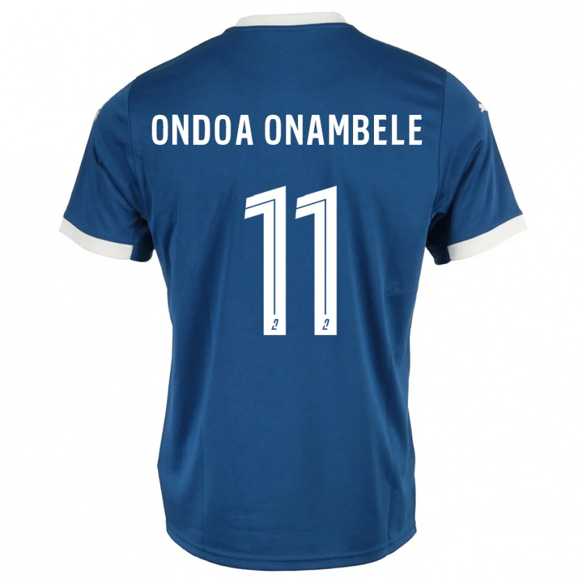Danxen Bambino Maglia Fred Ondoa Onambele #11 Blu Bianco Kit Gara Home 2025/26 Maglietta
