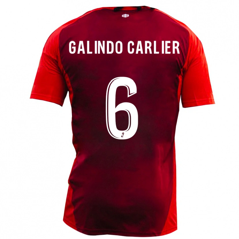 Danxen Bambino Maglia Luca Galindo Carlier #6 Rosso Borgogna Kit Gara Home 2025/26 Maglietta