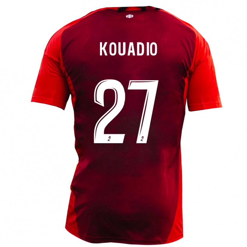 Danxen Bambino Maglia Julien Kouadio #27 Rosso Borgogna Kit Gara Home 2025/26 Maglietta