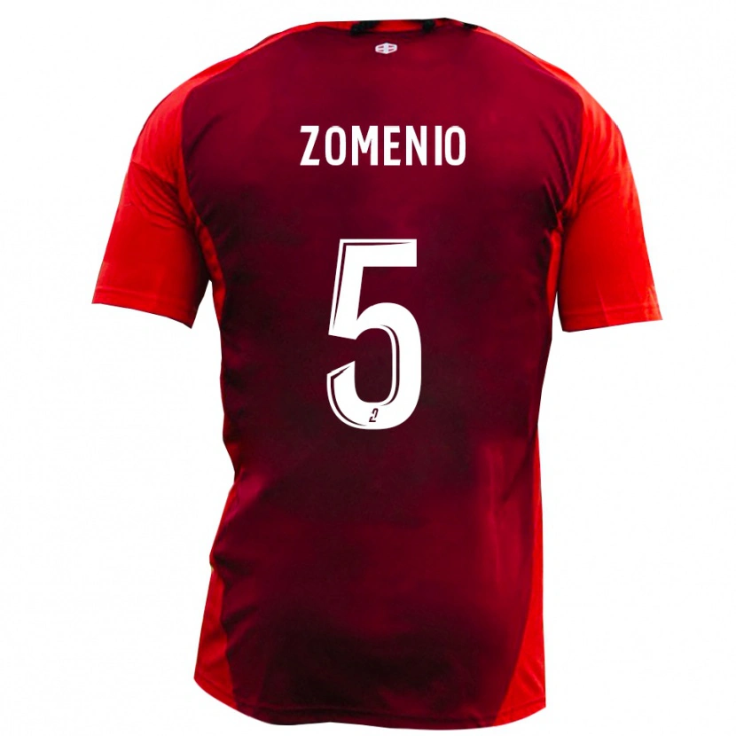 Danxen Bambino Maglia Paco Zomenio #5 Rosso Borgogna Kit Gara Home 2025/26 Maglietta