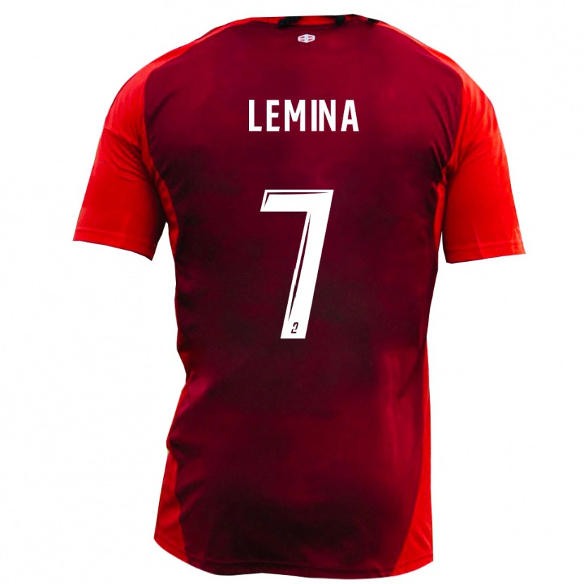 Danxen Bambino Maglia Noha Lemina #7 Rosso Borgogna Kit Gara Home 2025/26 Maglietta