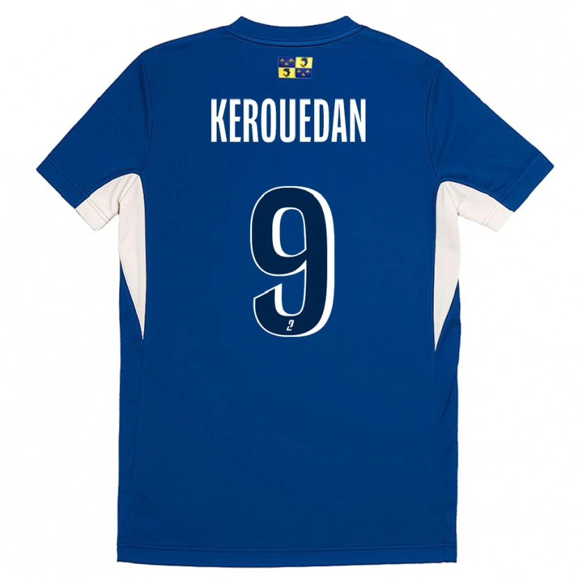 Danxen Bambino Maglia Alan Kerouedan #9 Blu Blu Marino Kit Gara Home 2025/26 Maglietta