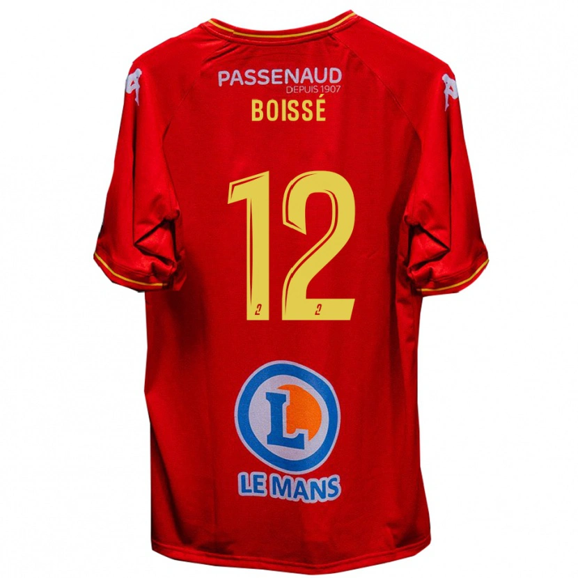 Danxen Bambino Maglia Noa Boissé #12 Rosso Giallo Kit Gara Home 2025/26 Maglietta