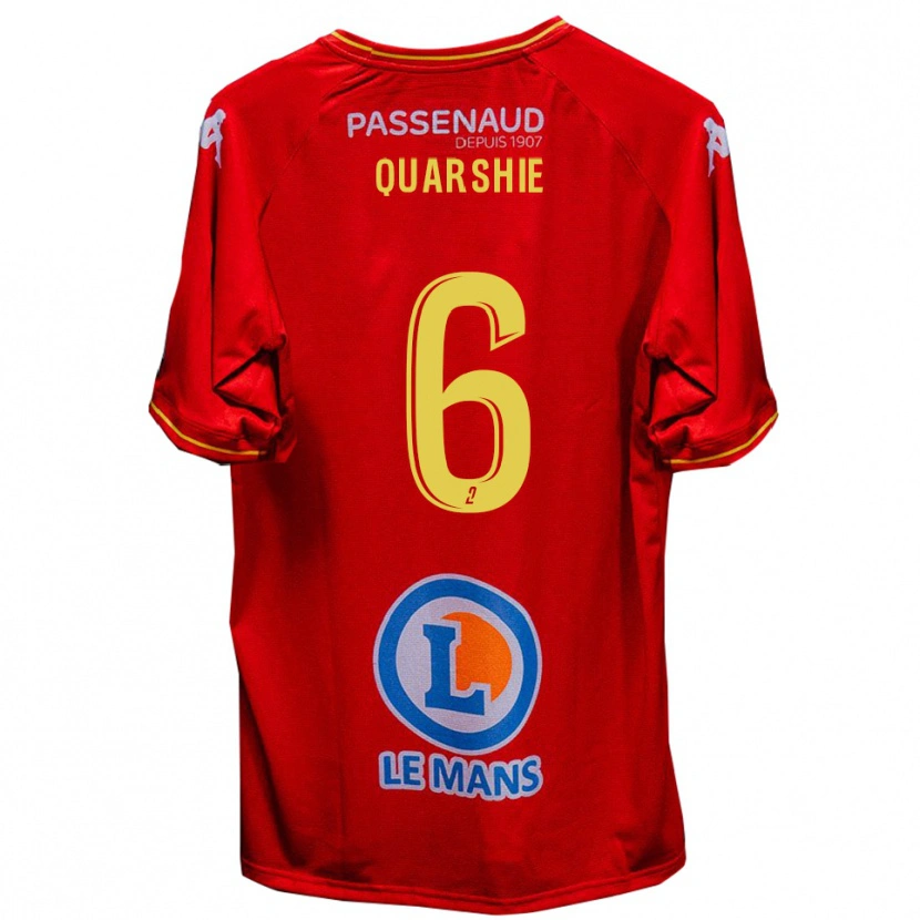 Danxen Bambino Maglia Edwin Quarshie #6 Rosso Giallo Kit Gara Home 2025/26 Maglietta