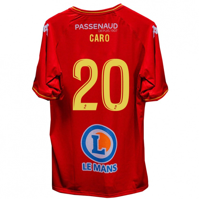 Danxen Bambino Maglia Titouan Caro #20 Rosso Giallo Kit Gara Home 2025/26 Maglietta