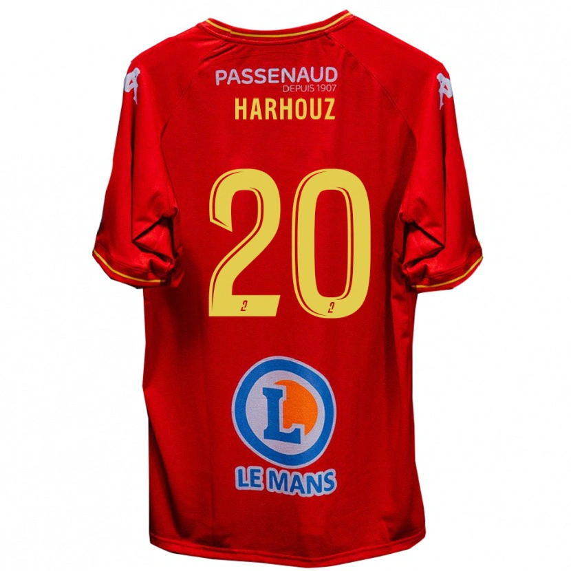 Danxen Bambino Maglia William Harhouz #20 Rosso Giallo Kit Gara Home 2025/26 Maglietta