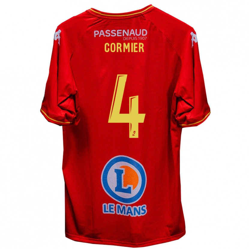 Danxen Bambino Maglia Leny Cormier #4 Rosso Giallo Kit Gara Home 2025/26 Maglietta