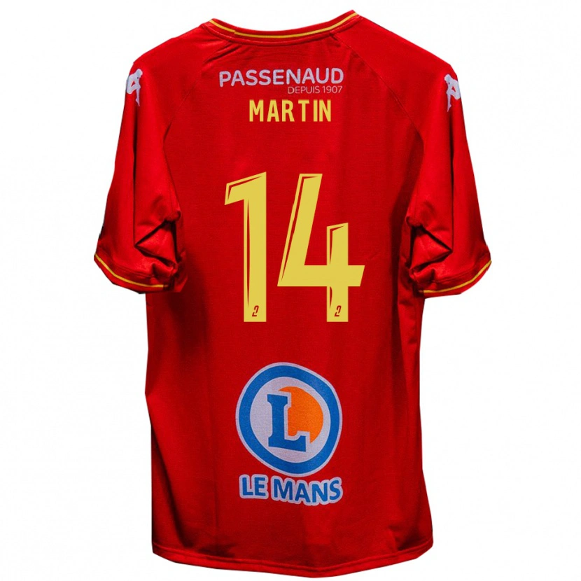 Danxen Bambino Maglia Lucas Martin #14 Rosso Giallo Kit Gara Home 2025/26 Maglietta