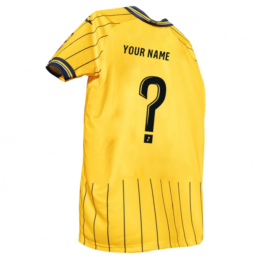 Danxen Bambino Maglia Il Tuo Nome #0 Giallo Blu Marino Kit Gara Home 2025/26 Maglietta