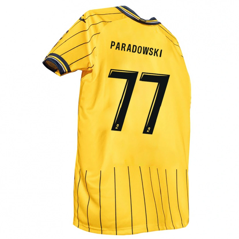 Danxen Bambino Maglia Tao Paradowski #77 Giallo Blu Marino Kit Gara Home 2025/26 Maglietta