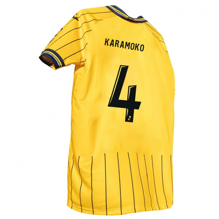 Danxen Bambino Maglia Setigui Karamoko #4 Giallo Blu Marino Kit Gara Home 2025/26 Maglietta