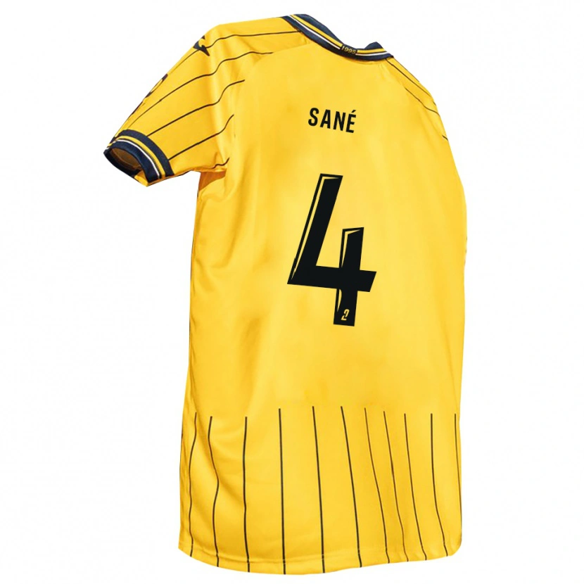 Danxen Bambino Maglia Cheikh Sané #4 Giallo Blu Marino Kit Gara Home 2025/26 Maglietta