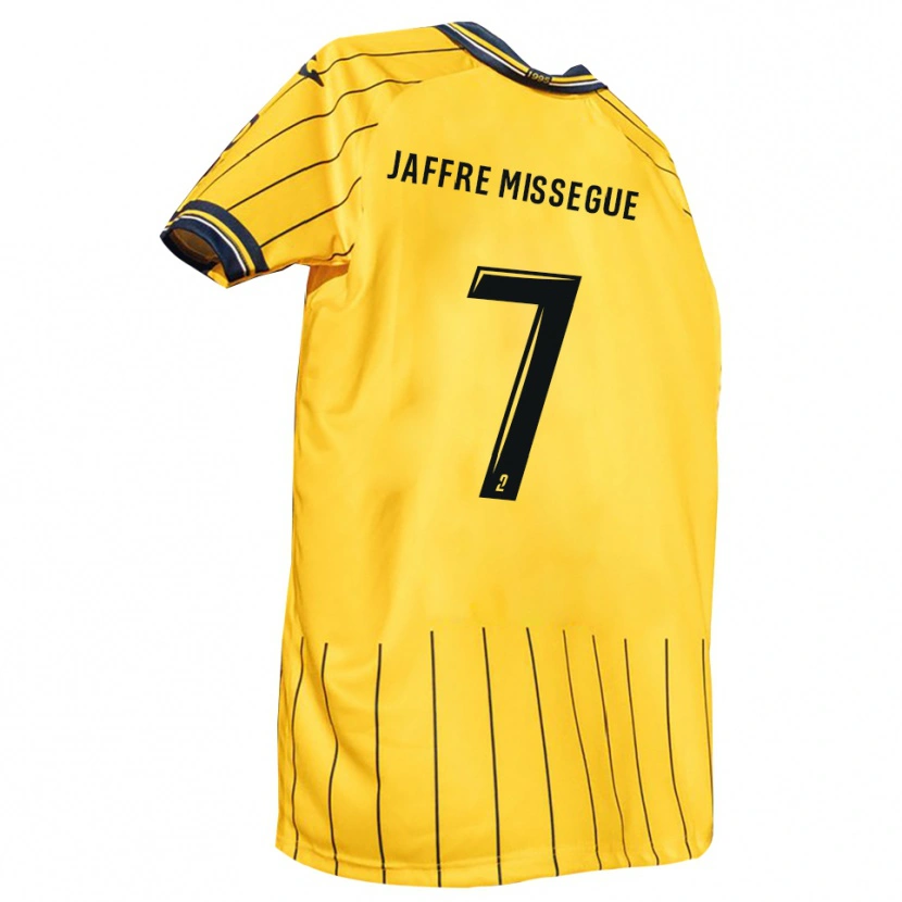 Danxen Bambino Maglia Lenny Jaffre Missegue #7 Giallo Blu Marino Kit Gara Home 2025/26 Maglietta