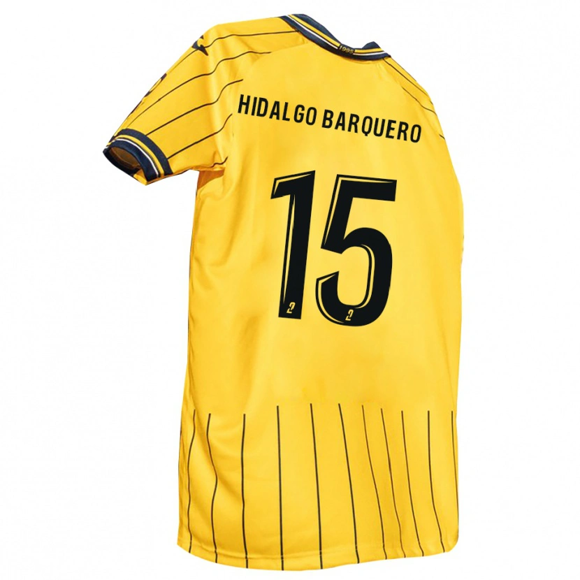 Danxen Bambino Maglia Mathis Hidalgo Barquero #15 Giallo Blu Marino Kit Gara Home 2025/26 Maglietta