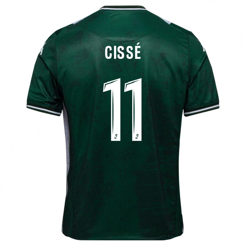 Danxen Bambino Maglia Kemo Cissé #11 Verde Bianco Kit Gara Home 2025/26 Maglietta