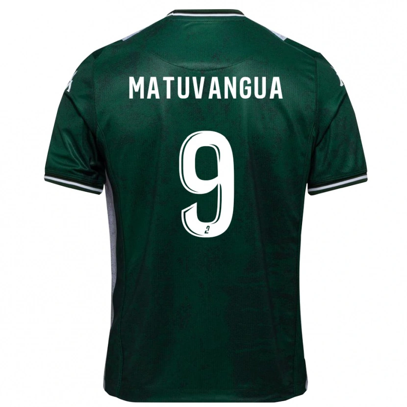 Danxen Bambino Maglia Ronan Matuvangua #9 Verde Bianco Kit Gara Home 2025/26 Maglietta