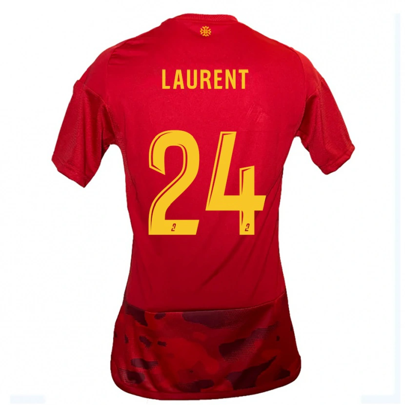 Danxen Bambino Maglia Loni Laurent #24 Rosso Giallo Kit Gara Home 2025/26 Maglietta