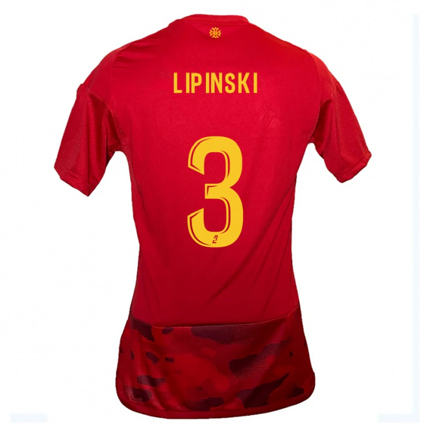 Danxen Bambino Maglia Raphaël Lipinski #3 Rosso Giallo Kit Gara Home 2025/26 Maglietta