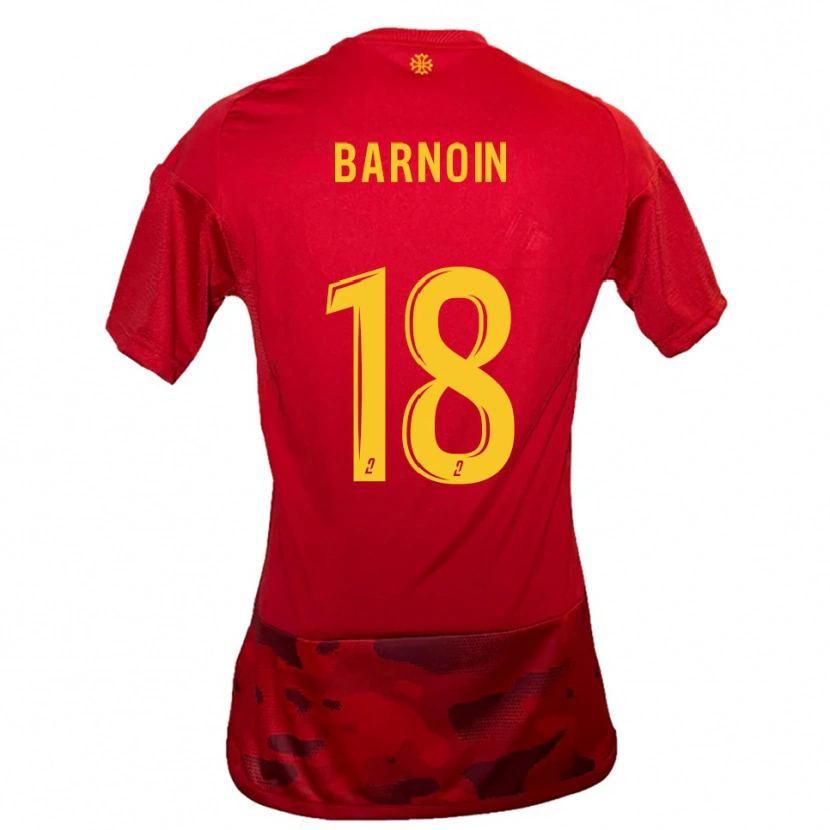 Danxen Bambino Maglia Ninon Barnoin #18 Rosso Giallo Kit Gara Home 2025/26 Maglietta
