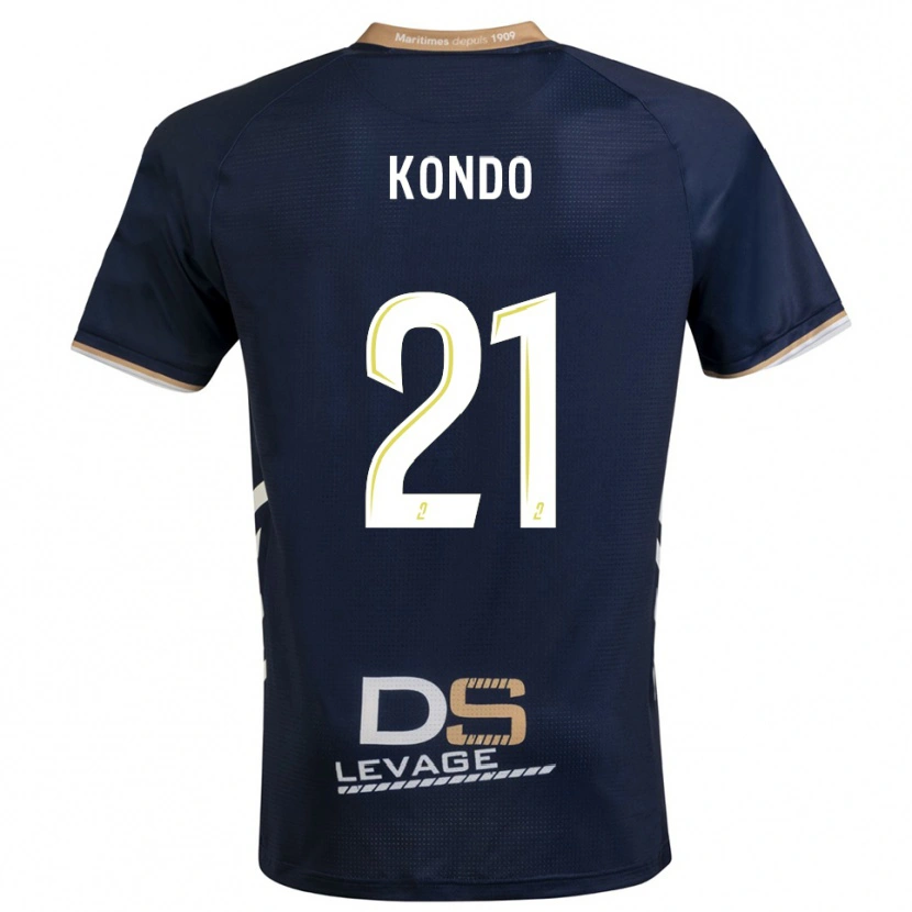 Danxen Bambino Maglia Geoffrey Kondo #21 Blu Marino Oro Kit Gara Home 2025/26 Maglietta