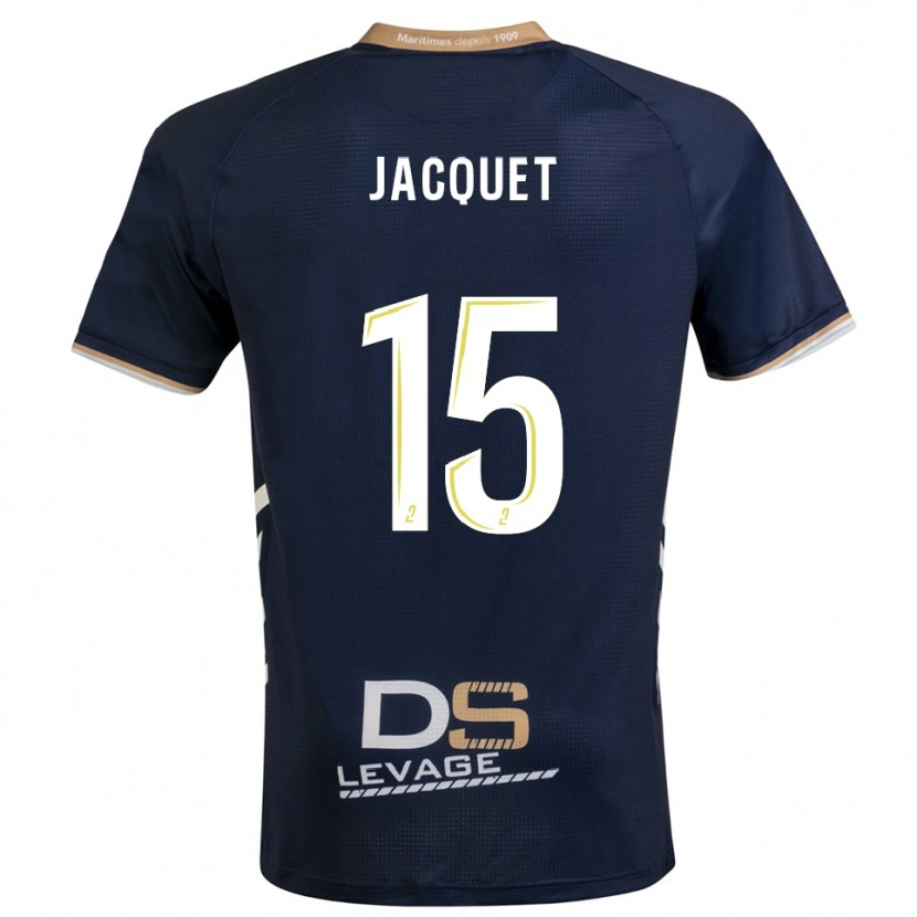 Danxen Bambino Maglia Nils Jacquet #15 Blu Marino Oro Kit Gara Home 2025/26 Maglietta