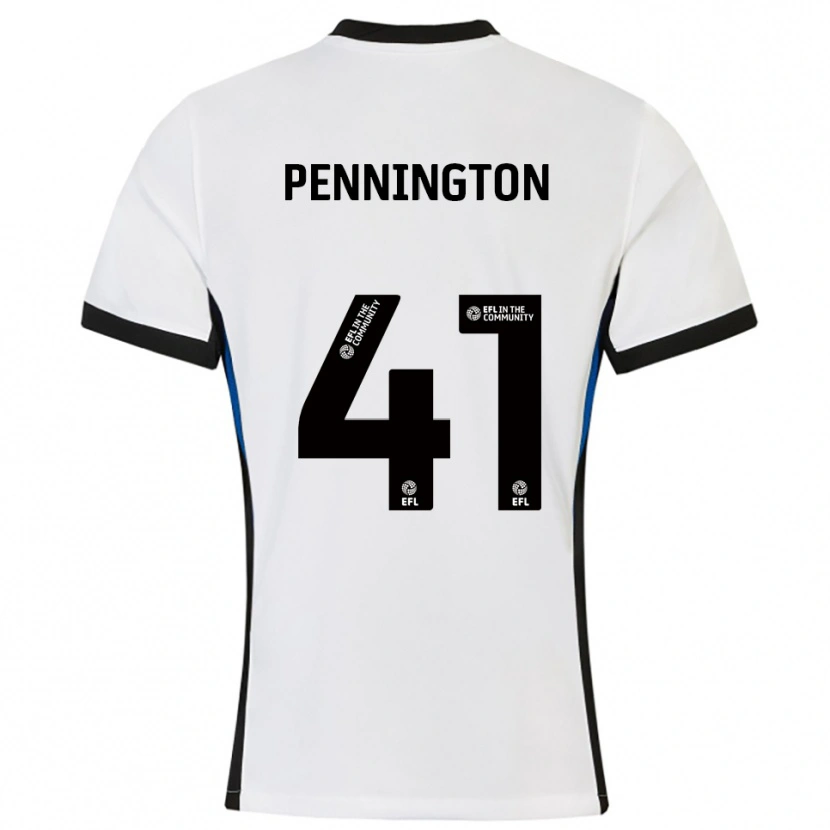 Danxen Bambino Maglia Cody Pennington #41 Bianco Blu Kit Gara Away 2025/26 Maglietta