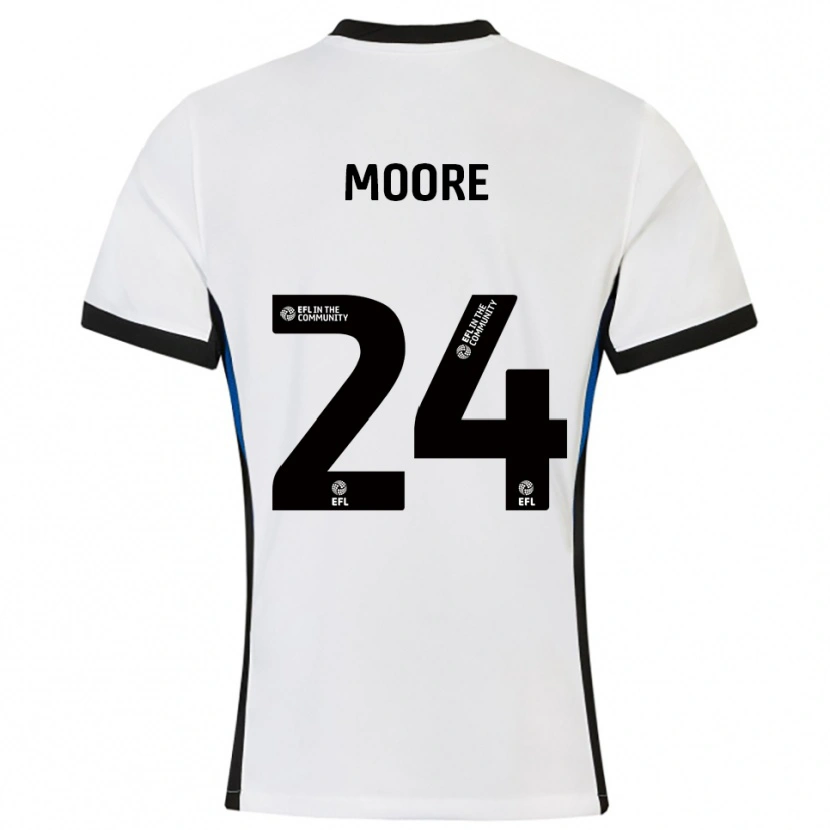 Danxen Bambino Maglia Jade Ellis Moore #24 Bianco Blu Kit Gara Away 2025/26 Maglietta