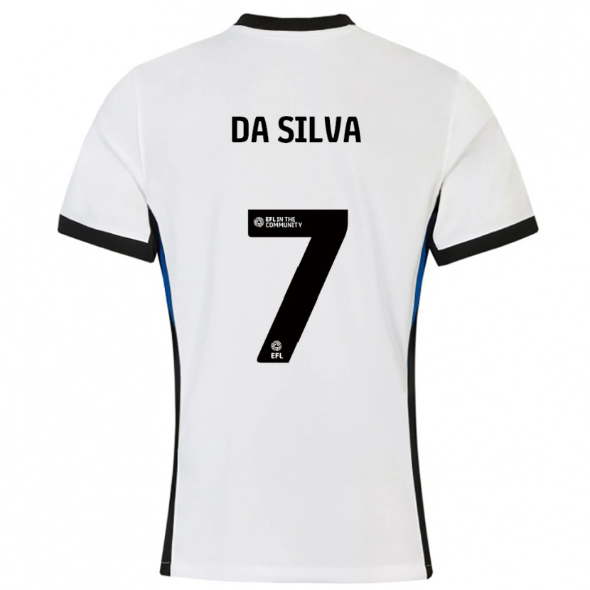 Danxen Bambino Maglia Alezandro Da Silva #7 Bianco Blu Kit Gara Away 2025/26 Maglietta