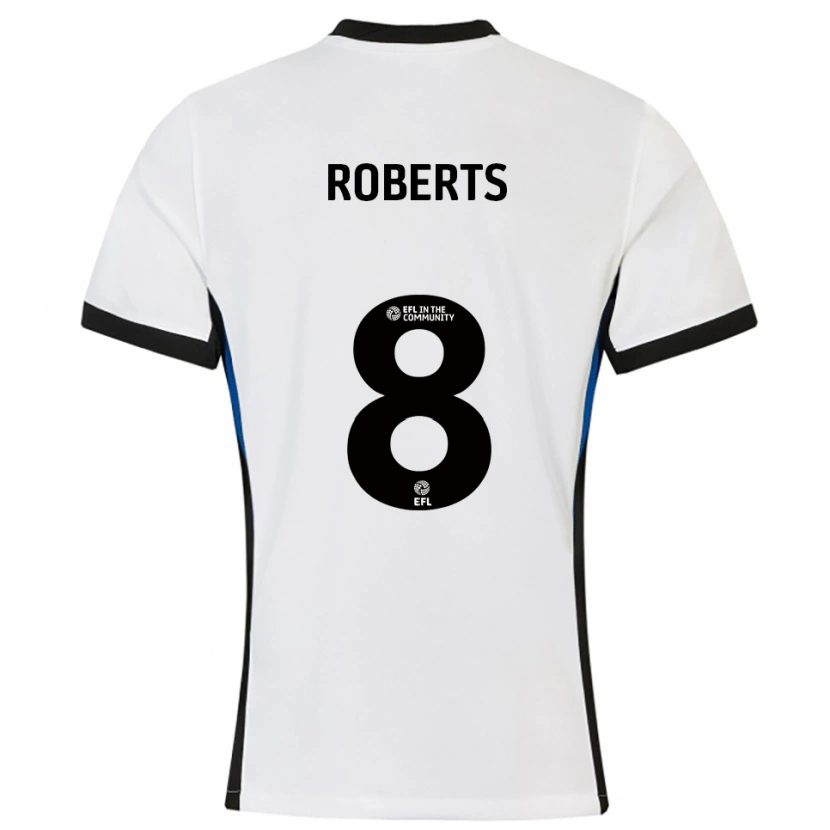 Danxen Bambino Maglia Tyler Roberts #8 Bianco Blu Kit Gara Away 2025/26 Maglietta
