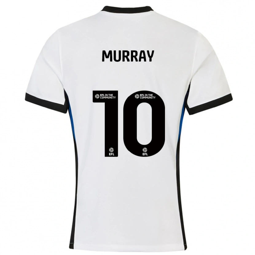 Danxen Bambino Maglia Christie Murray #10 Bianco Blu Kit Gara Away 2025/26 Maglietta