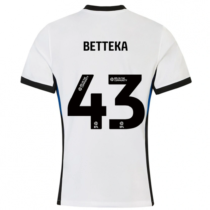 Danxen Bambino Maglia Zaid Betteka #43 Bianco Blu Kit Gara Away 2025/26 Maglietta