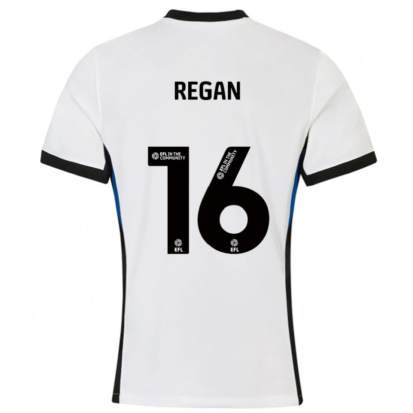 Danxen Bambino Maglia Rory Regan #16 Bianco Blu Kit Gara Away 2025/26 Maglietta