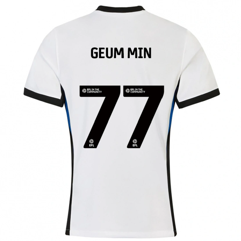 Danxen Bambino Maglia Lee Geum-Min #77 Bianco Blu Kit Gara Away 2025/26 Maglietta