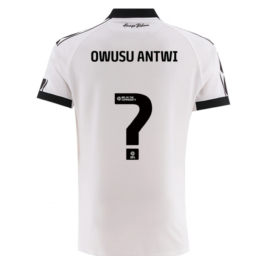 Danxen Bambino Maglia Filbert Owusu-Antwi #0 Bianco Nero Kit Gara Away 2025/26 Maglietta