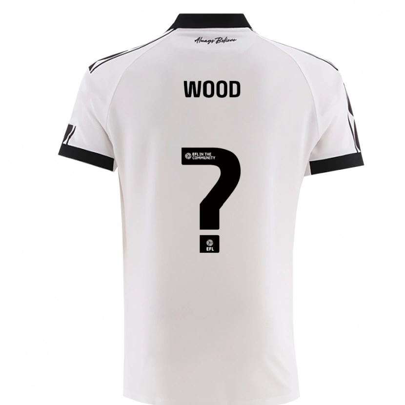 Danxen Bambino Maglia Callum Wood #0 Bianco Nero Kit Gara Away 2025/26 Maglietta