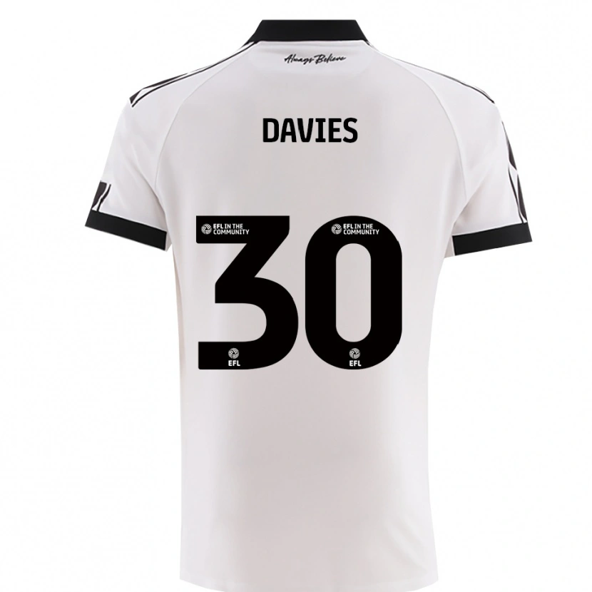 Danxen Bambino Maglia Yasmin Davies #30 Bianco Nero Kit Gara Away 2025/26 Maglietta