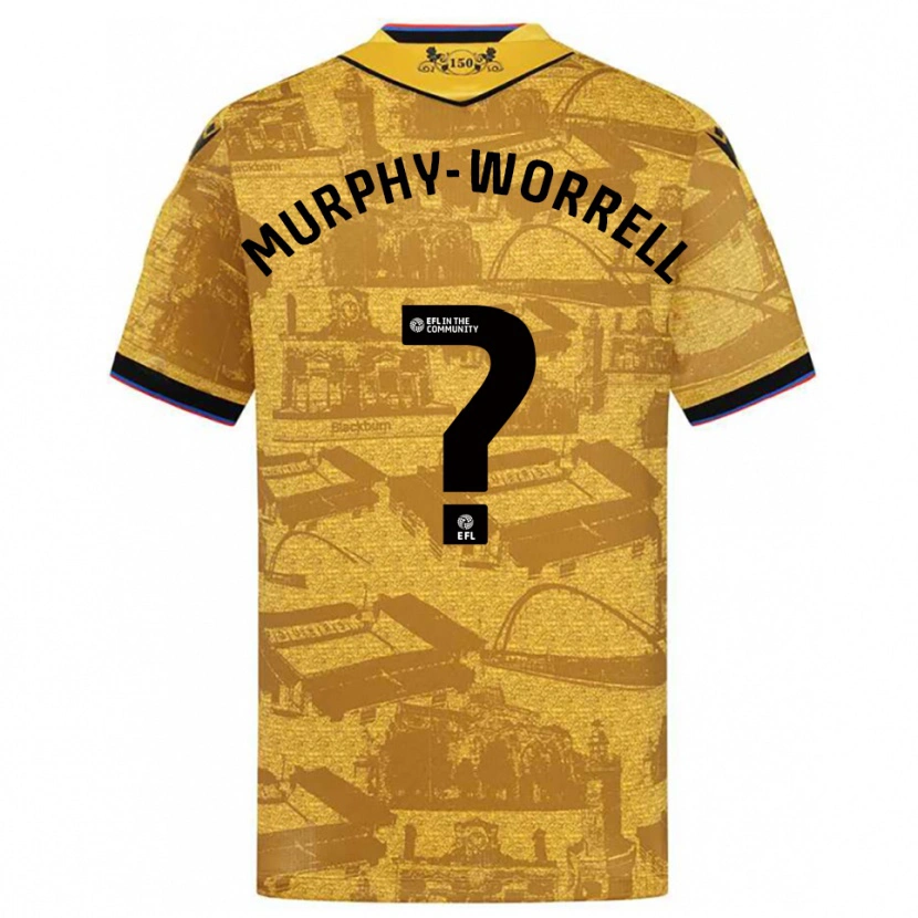 Danxen Bambino Maglia Paul Murphy-Worrell #0 Oro Nero Kit Gara Away 2025/26 Maglietta