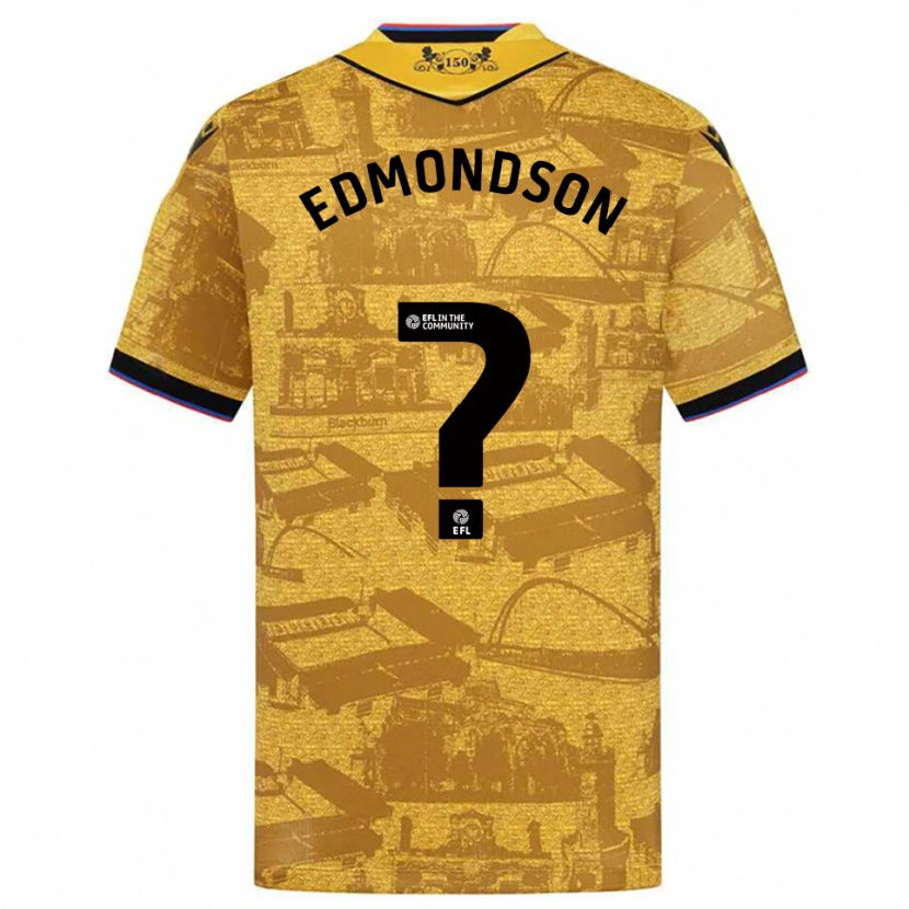 Danxen Bambino Maglia Stephen Edmondson #0 Oro Nero Kit Gara Away 2025/26 Maglietta