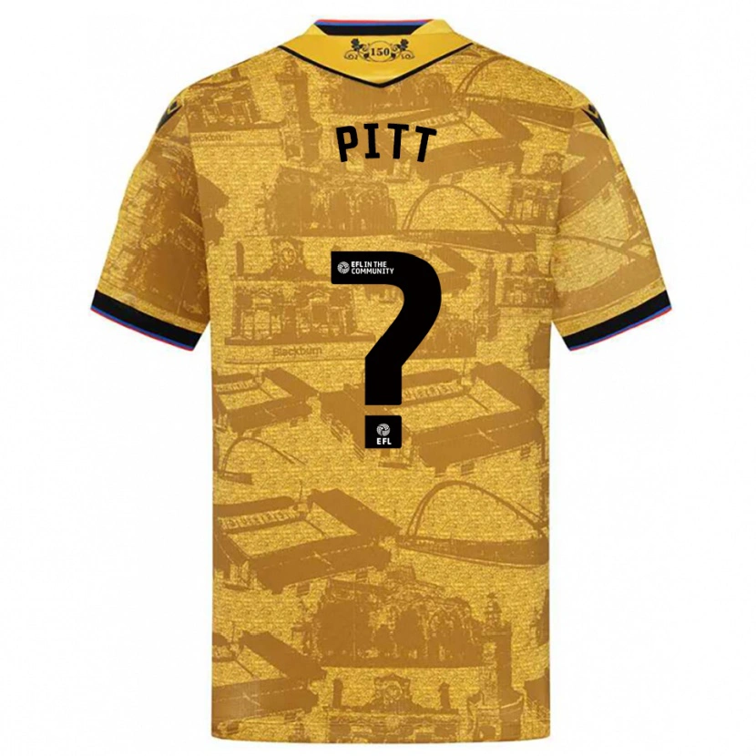 Danxen Bambino Maglia Theo Pitt #0 Oro Nero Kit Gara Away 2025/26 Maglietta