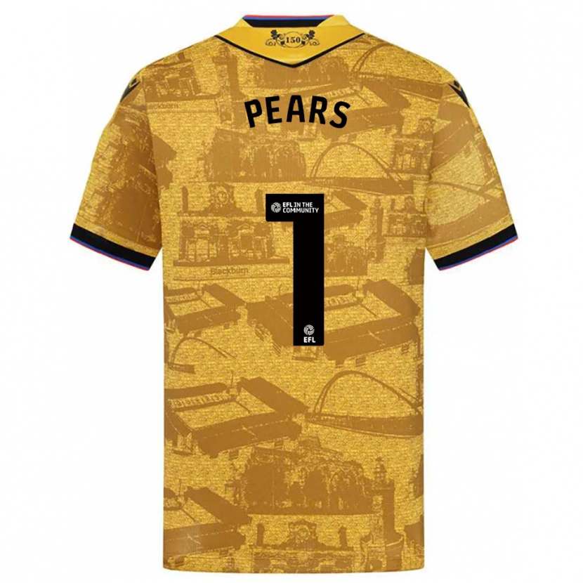 Danxen Bambino Maglia Aynsley Pears #1 Oro Nero Kit Gara Away 2025/26 Maglietta