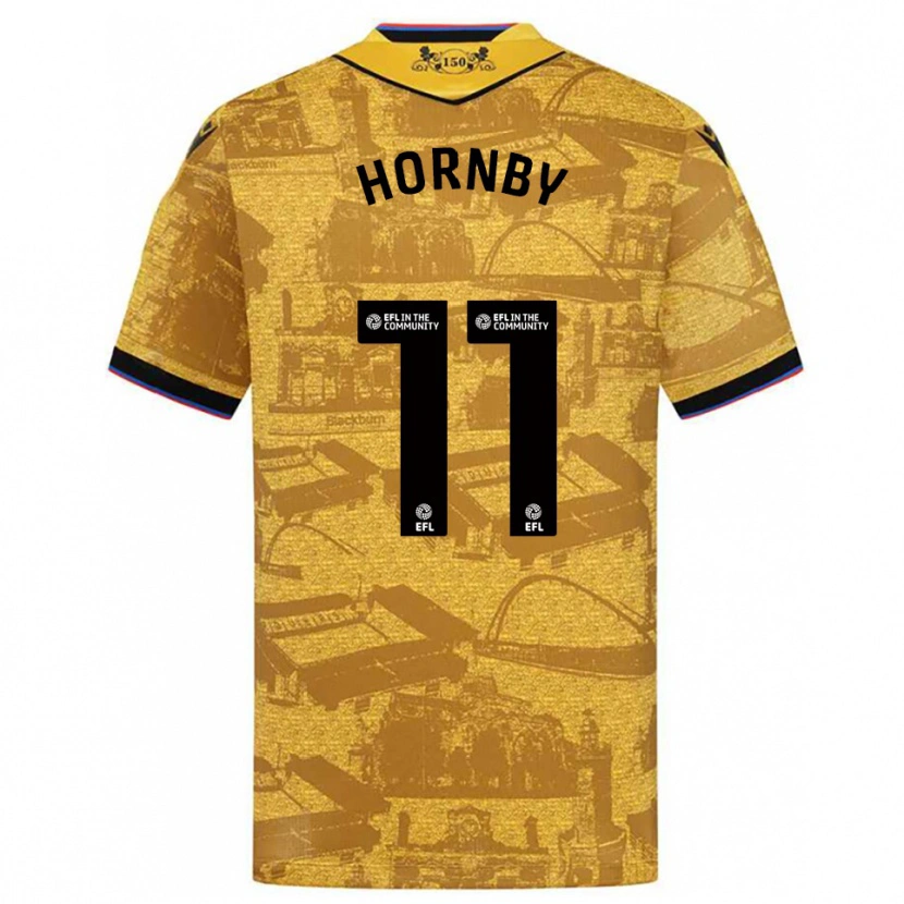 Danxen Bambino Maglia Megan Hornby #11 Oro Nero Kit Gara Away 2025/26 Maglietta