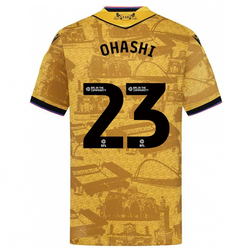 Danxen Bambino Maglia Yuki Ohashi #23 Oro Nero Kit Gara Away 2025/26 Maglietta
