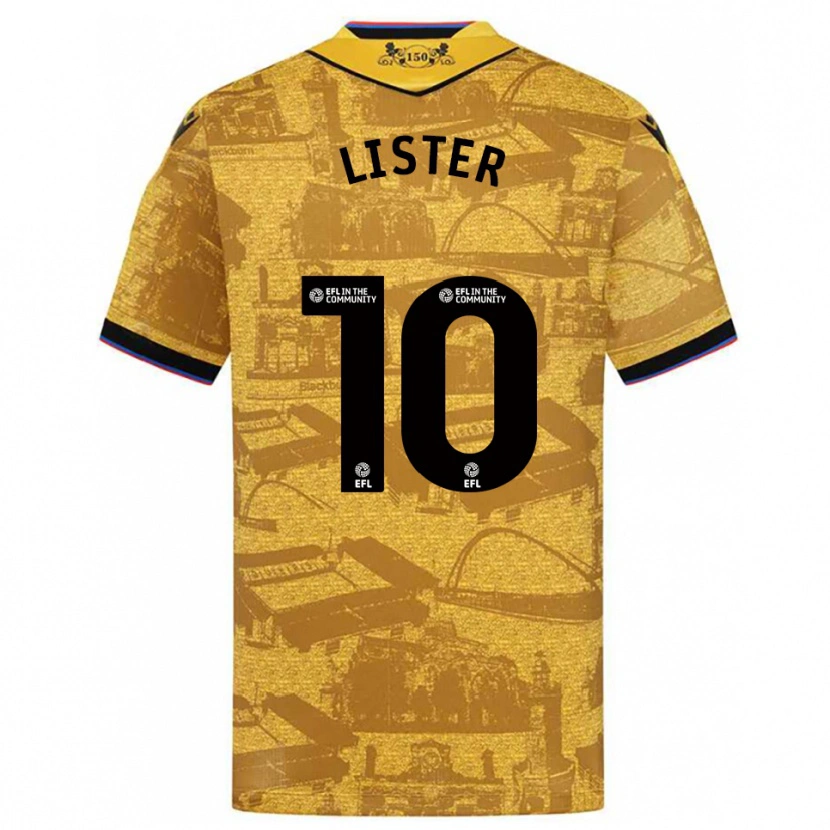 Danxen Bambino Maglia Harry Lister #10 Oro Nero Kit Gara Away 2025/26 Maglietta