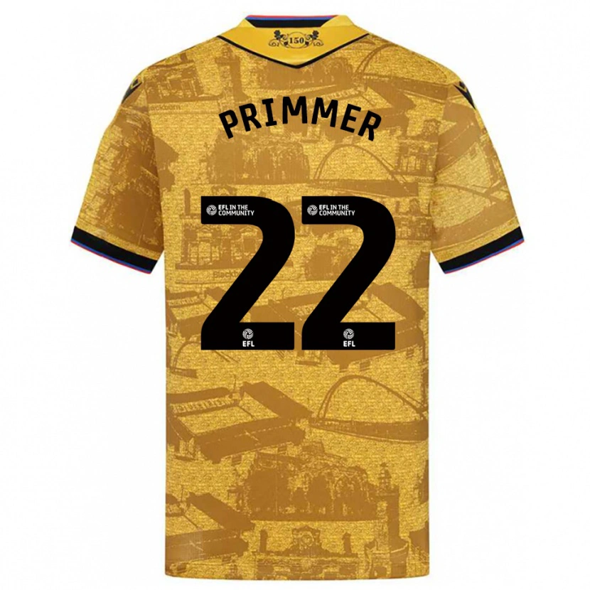 Danxen Bambino Maglia Tia-Jade Primmer #22 Oro Nero Kit Gara Away 2025/26 Maglietta