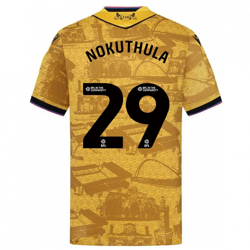 Danxen Bambino Maglia Faith Nokuthula #29 Oro Nero Kit Gara Away 2025/26 Maglietta