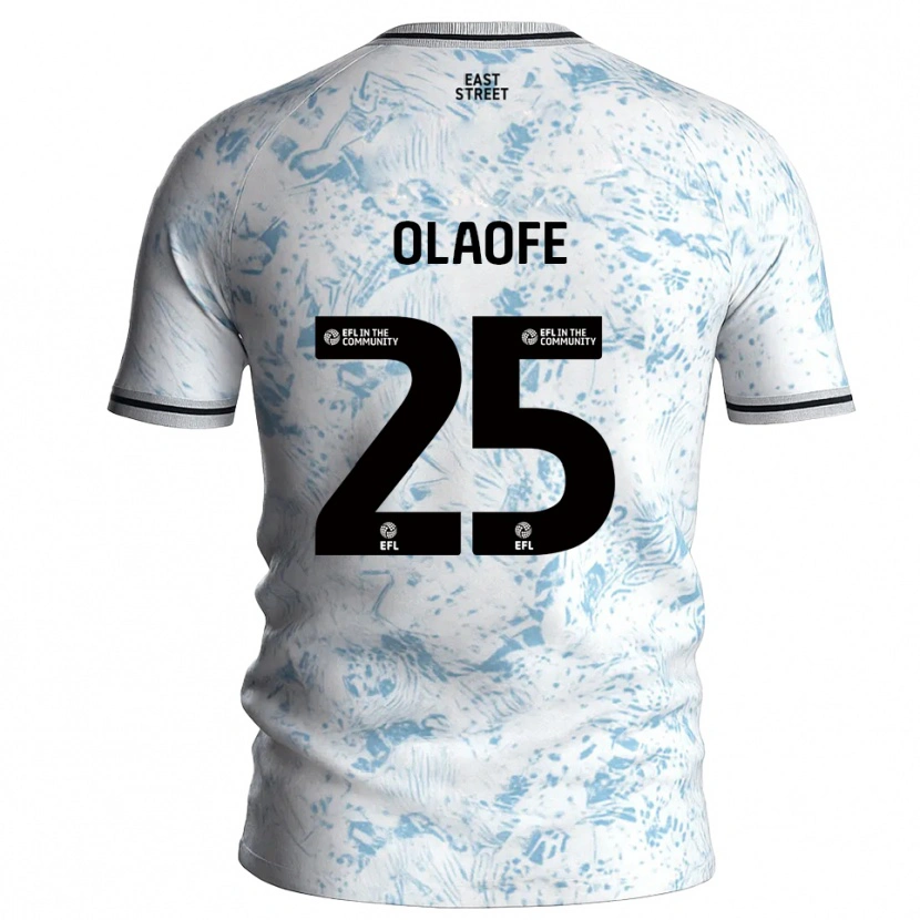 Danxen Bambino Maglia Tanto Olaofe #25 Bianco Azzurro Cielo Kit Gara Away 2025/26 Maglietta