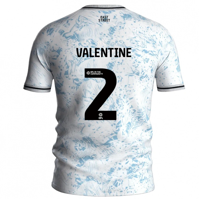 Danxen Bambino Maglia Phoenix Valentine #2 Bianco Azzurro Cielo Kit Gara Away 2025/26 Maglietta